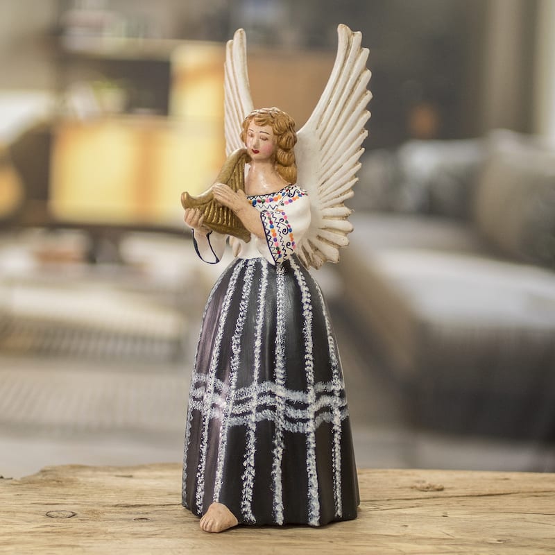 Novica Handmade Coban Ceramic Angel Sculpture