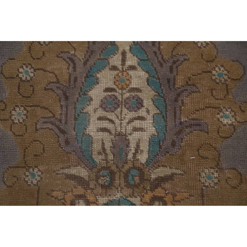 Over-Dyed Purple Tabriz Persian Vintage Rug Handmade Wool Carpet - 9'8"x 13'2"