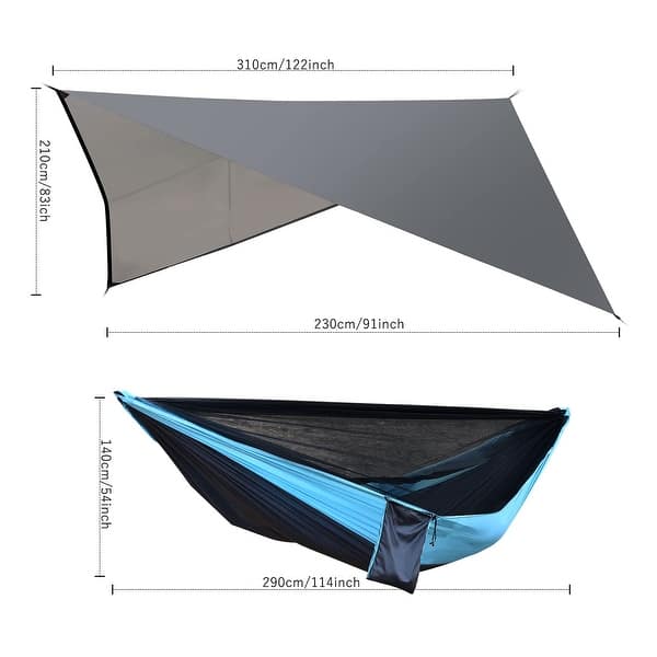 Camping Hammock with Rain Fly Tarp and Mosquito Net Tent Tree Straps ...