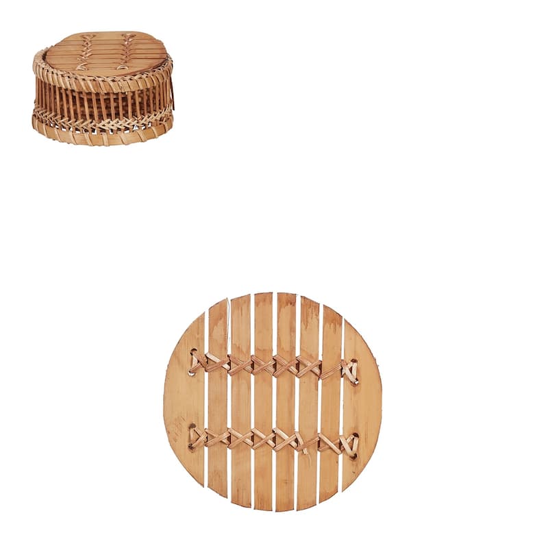 Set of 6 Norwich Bamboo Coasters- A - A