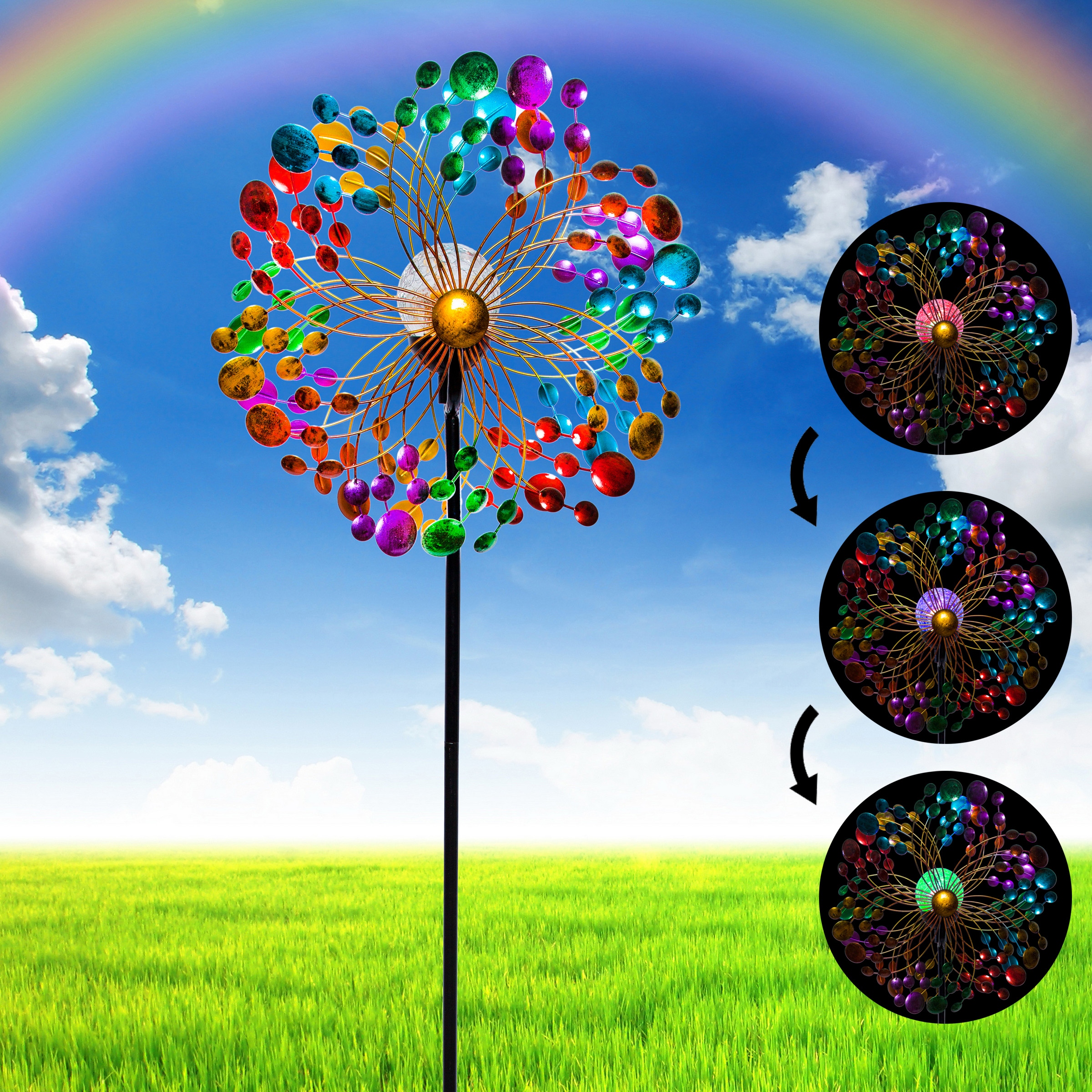 ライト・ランタン stock arts sway glass-violet Waterproof Solar Garden Lights, Starburst Swaying Light