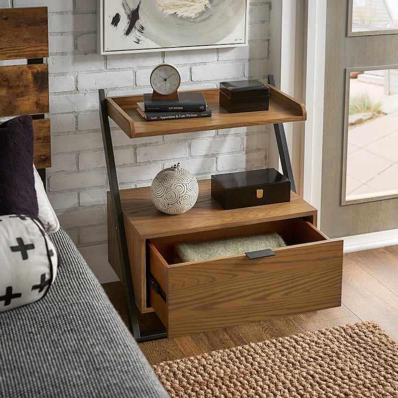 Eldersley Two-tone Black & Oak finish Nightstand by iNSPIRE Q Modern
