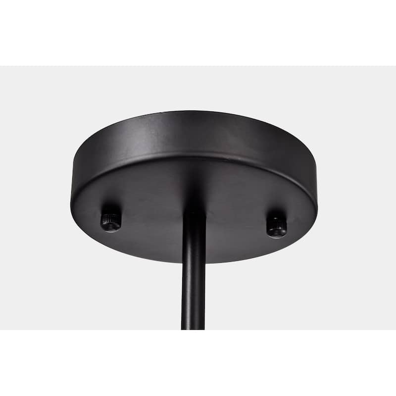 Agustin Matte Black 4-Light Metal Geometric Drum Shade Chandelier