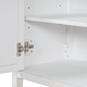 preview thumbnail 14 of 18, Antique White Sideboard Storage Cabinet with Mirrored Doors & Open Storage Shelf, Console Table Display Case for Living Room