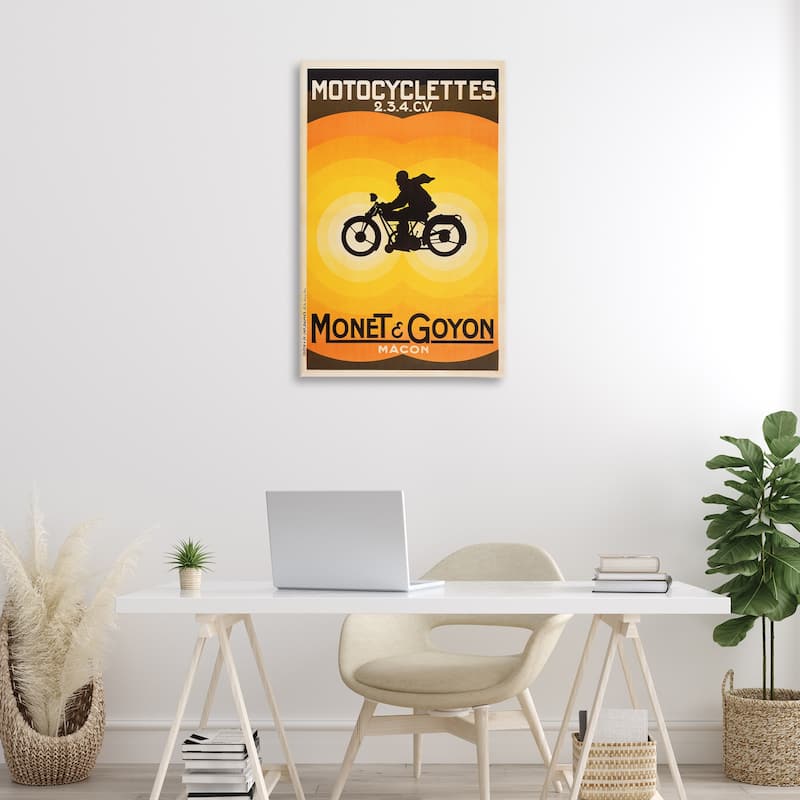 Stupell Vintage Motorcycle Advertisement Canvas Wall Art Design By Marcus Jules
