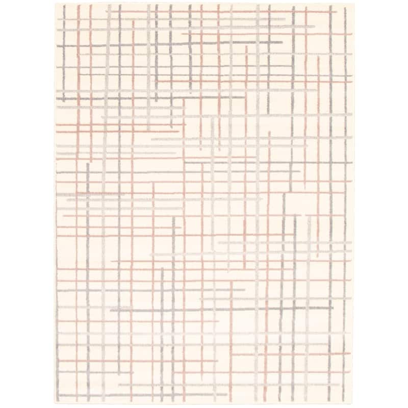 ECARPETGALLERY Tessa Transitional Rug - 3'11" x 5'7" - Cream/ Silver
