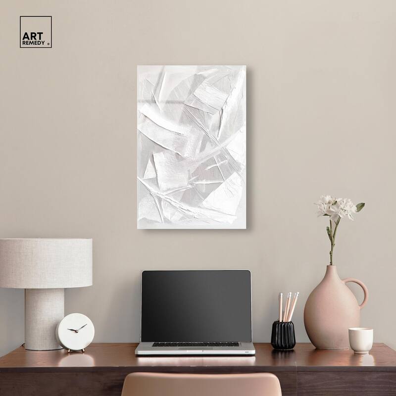 Thick White Texture II Acrylic by Art Remedy, Ready to Hang