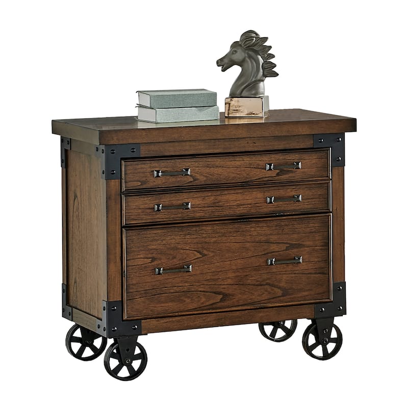 Addison Rustic Lateral File With Legal/Letter File Drawer, Office Storage, Brown - Brown - Letter