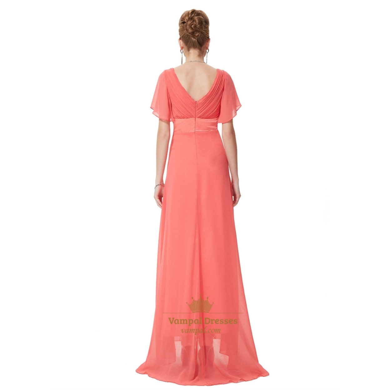 coral mother of the groom dress