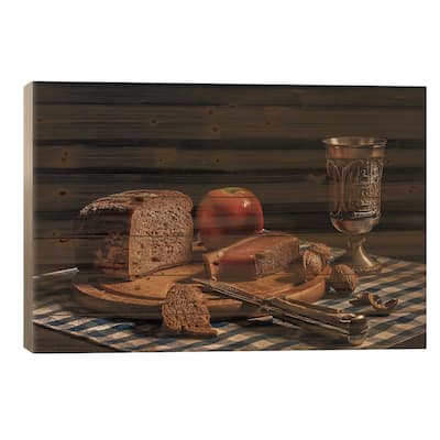 Supper Print On Wood by Joe Boehmer - Multi-Color
