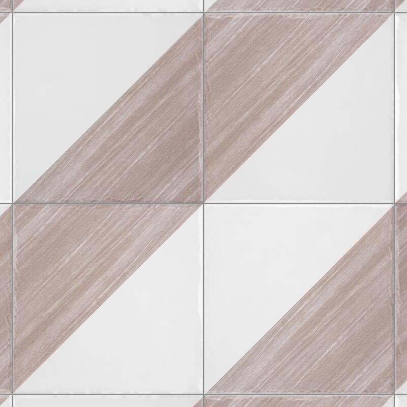 Merola Tile Triangle Rustique Glossy Taupe 6" x 6" Ceramic Wall Tile