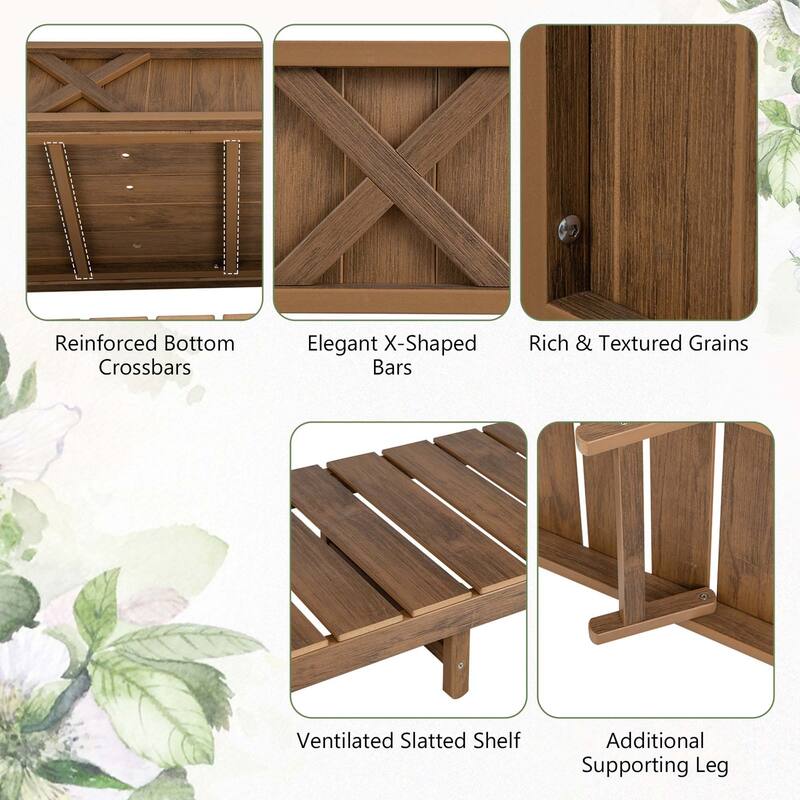 Costway HIPS Raised Garden Bed Poly Wood Elevated Planter Box with - See Details