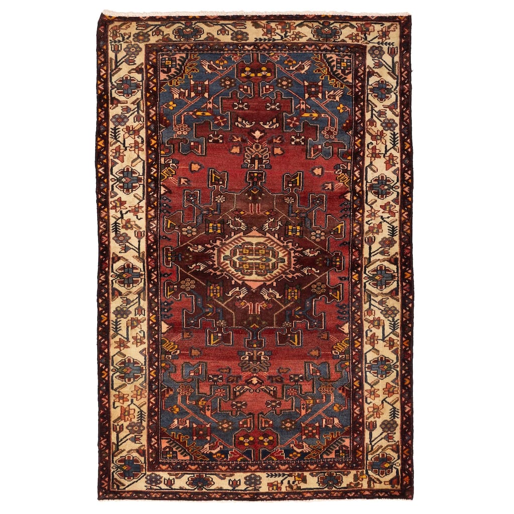 ECARPETGALLERY Hand-knotted Anadol Vintage Red Wool Rug - 4'3 x 6'4