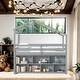 preview thumbnail 1 of 26, Roof Frame Shaped Bunk Bed for Kids with Storage Cells and Stairs Grey