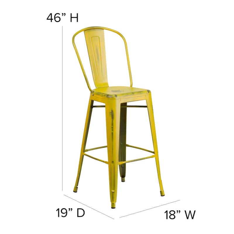 All-Weather Bar Height Stool with Poly Resin Seat