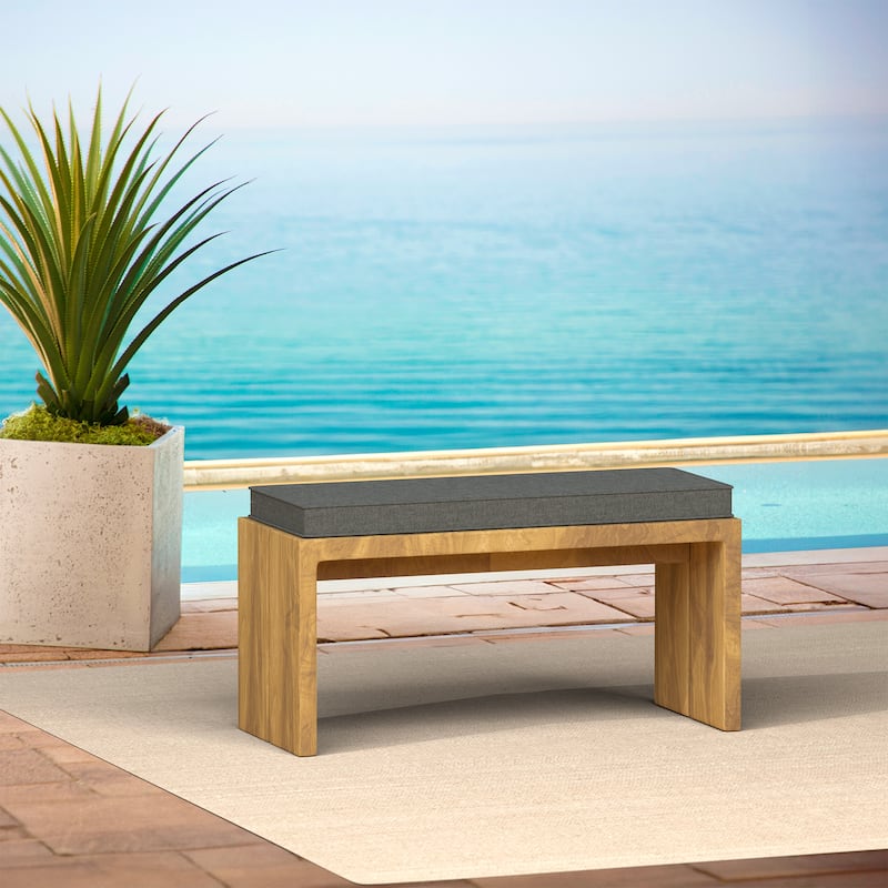 ARDEN Foam Outdoor Double Welted Bench Cushion, 48 x 18