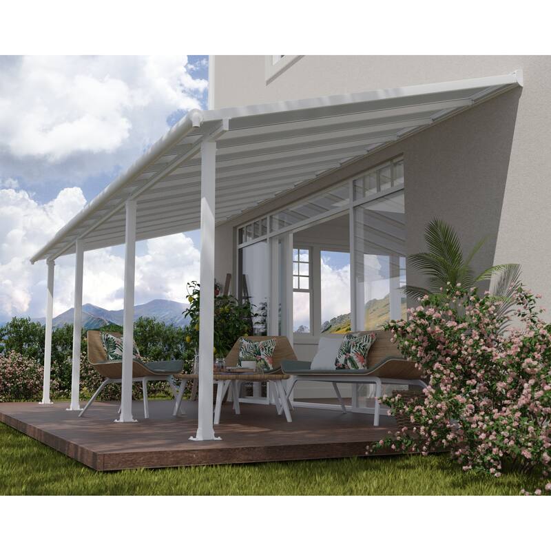 Olympia 10 ft. White/White Aluminum Patio Cover -