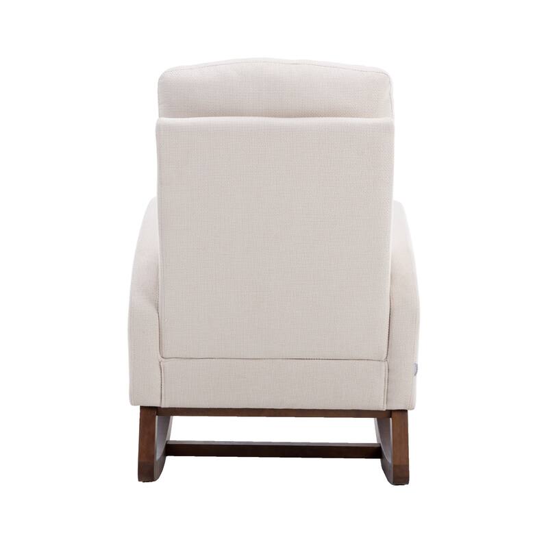 GDFStudio - Amelia Linen Upholstered Rocking Chair with Spacious Seat and Tall Back Design