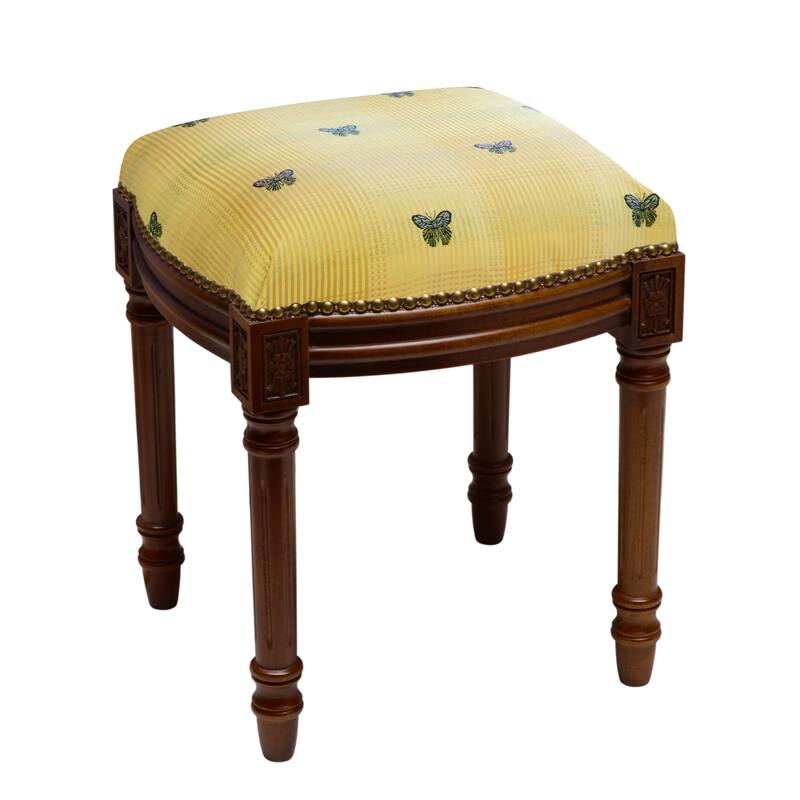 Yellow Butterfly Vanity Stool