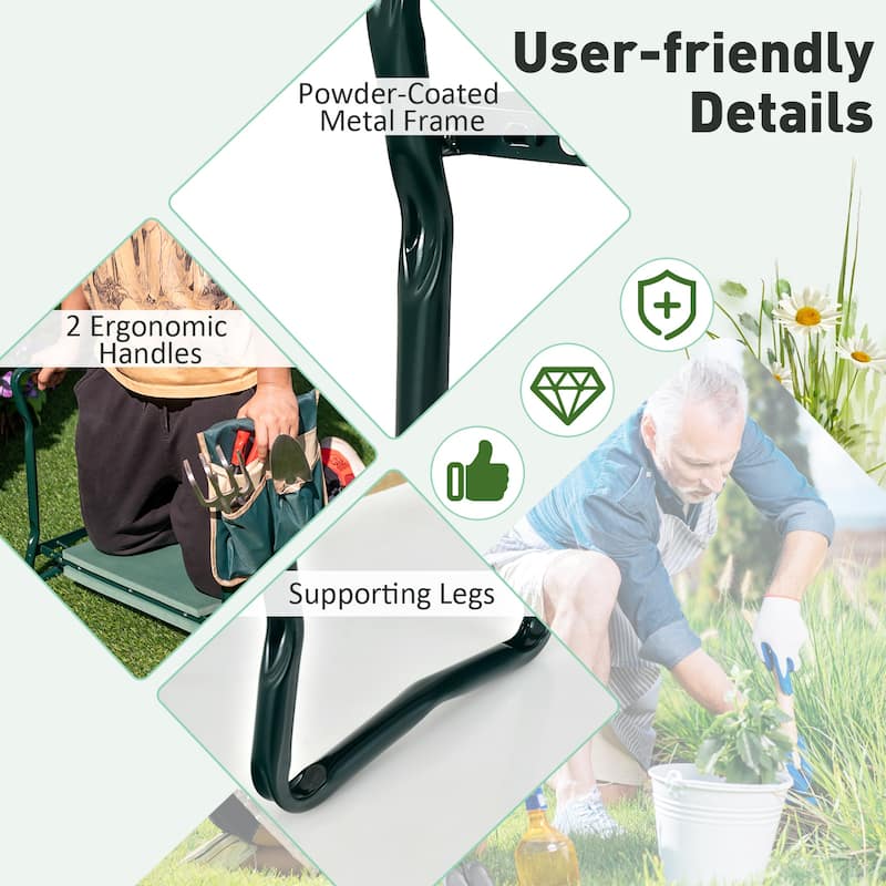 Costway Folding Sturdy Garden Kneeler Gardener Kneeling Pad & Cushion - See Details