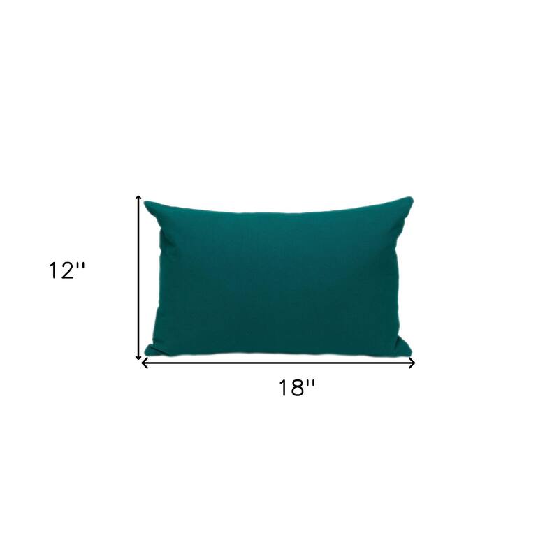 HomeRoots 12" X 18" Green Cotton Throw Pillow
