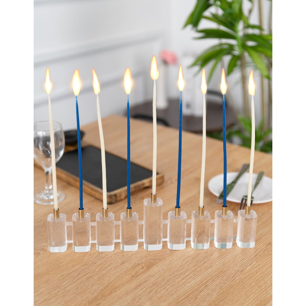 DesignStyles Acrylic Menorah w/ 30mm Candle Holders