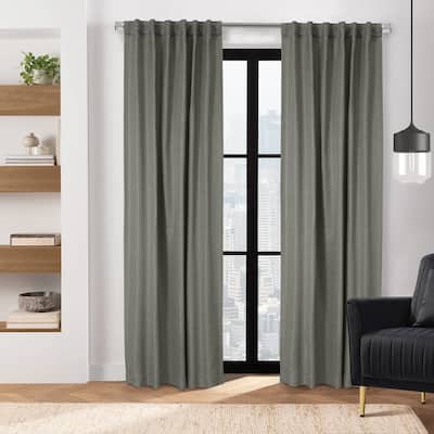 Galati Room Darkening Dual Header Herringbone Curtain Panel