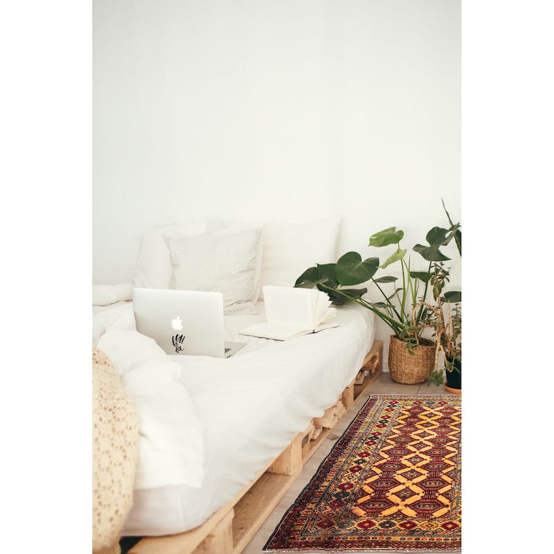 ECARPETGALLERY Hand-knotted Teimani Light Brown Wool Rug - 3'1 x 4'9