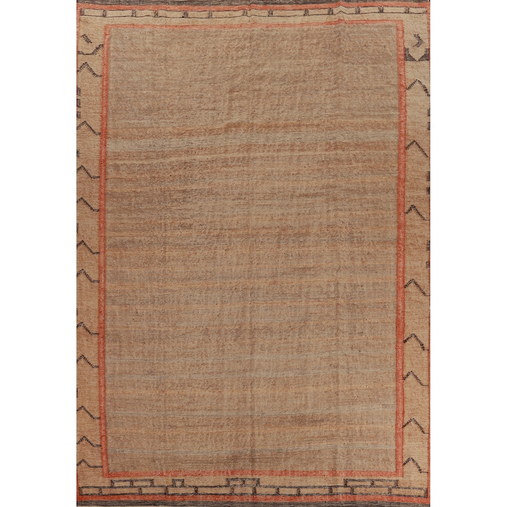 Hand Woven Oriental 100% Jute Carpet Southwestern Modern Brown Kilim Area Rug - 13' 4'' X 10' 6''