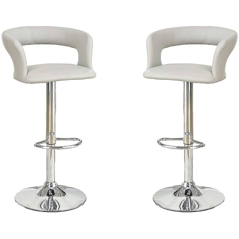 Counter Height Bar Stool Set of 2, Adjustable Swivel Bar Stool with Hollow Back, Kitchen Island Stools with Armrests