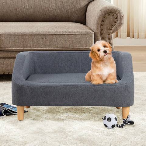 30"Pet Sofa Pet Bed Dog Sofa Cat Bed With Cushion - 29.5*21.7*15.7INCH