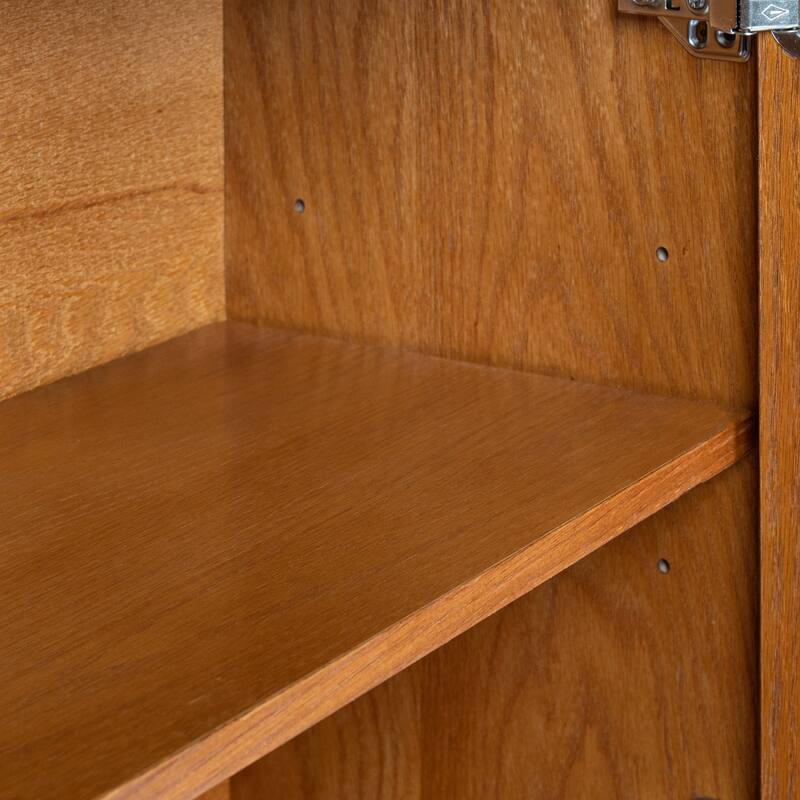 Walnut-colored Sideboard, Buffet Cabinet with Storage, Rustic Storage Cabinet, 33.9"×15"×31.5"