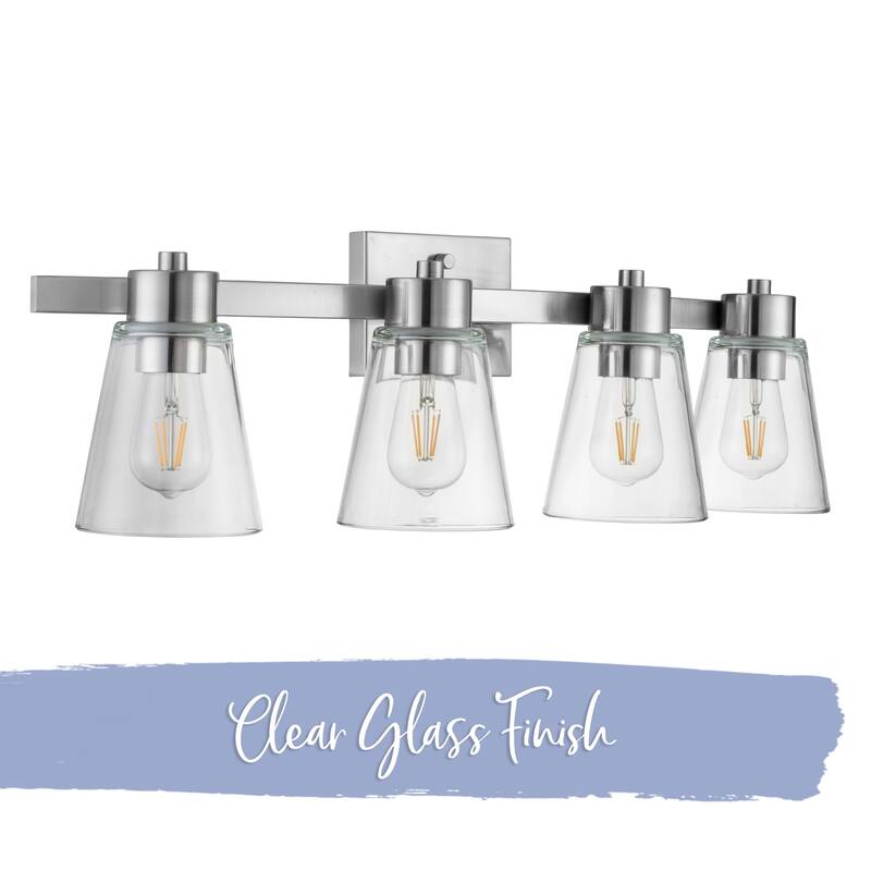 Prominence Home Fairendale Brushed Nickel Farmhouse Vanity & Bathroom Light - Brushed Nickel