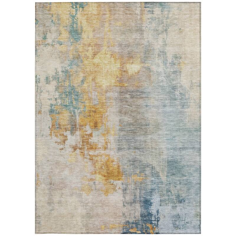 HomeRoots Abstract Transitional Rectangle Outdoor Rug