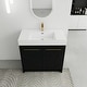 preview thumbnail 19 of 76, Plywood Freestanding Bathroom Vanity in Black Chestnut with Integrated Resin Sink