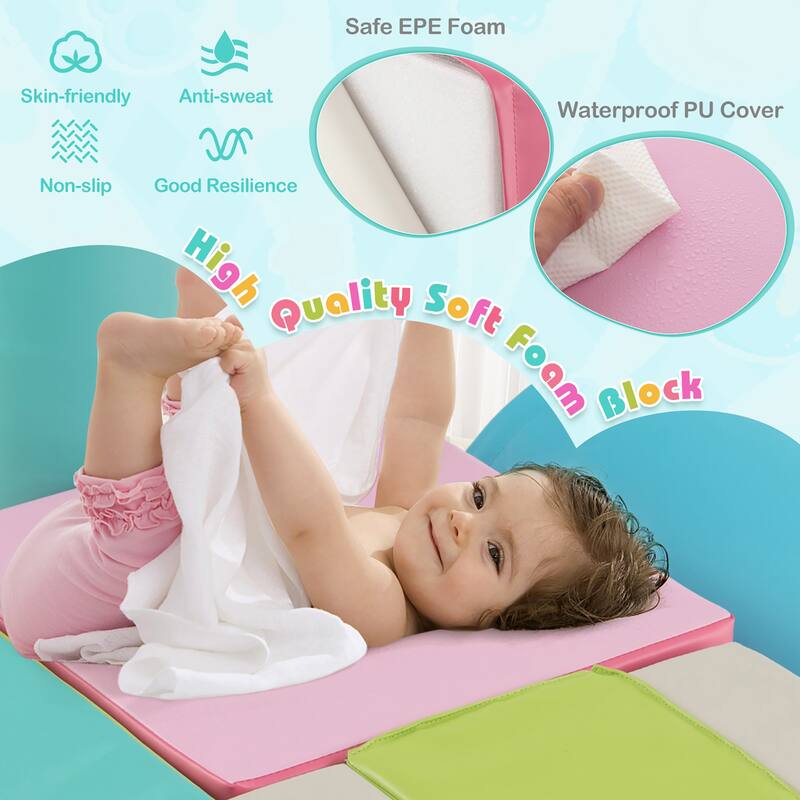 Gymax 6 PCS Kids Climber Play Set Indoor Foam Climb & Crawl Activity