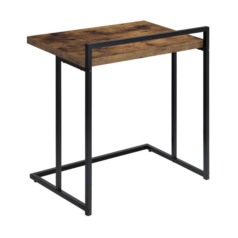 Bristol Rectangular Top Snack Table with Metal Legs - Antique Nutmeg/Black