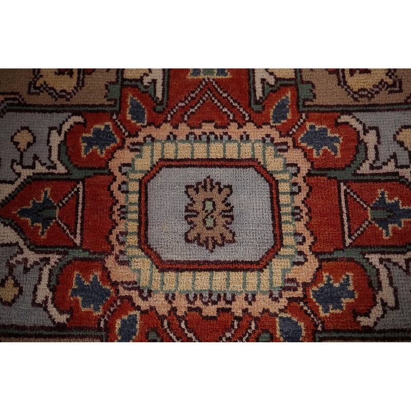 Orange Heriz Serapi Oriental Area Rug Hand-Knotted Wool Carpet - 8'7"x 12'0"