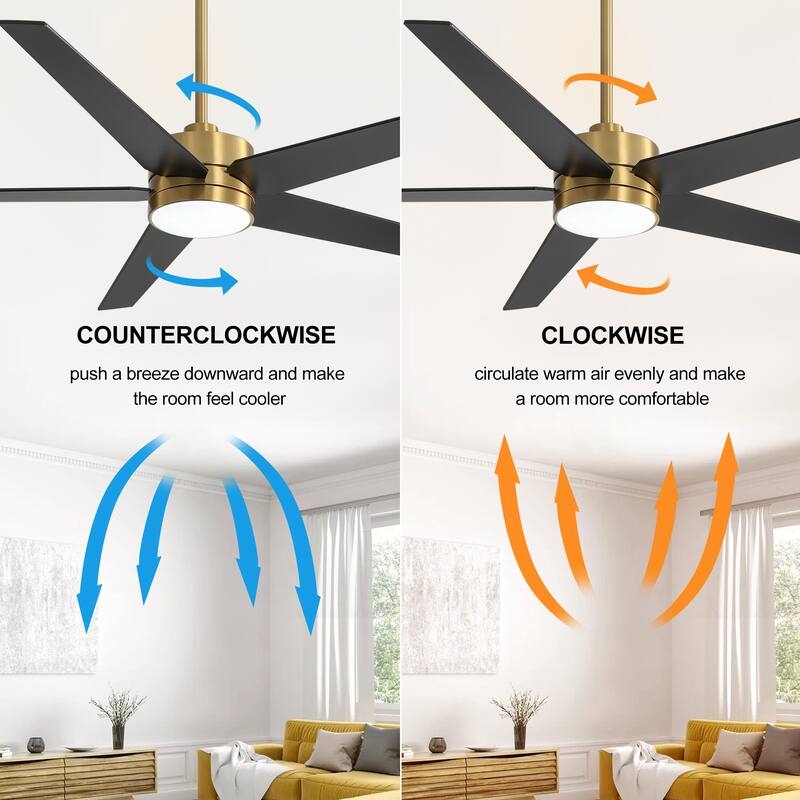 65 in. Integrated LED Indoor Ceiling Fans with Light and Remote Control Included