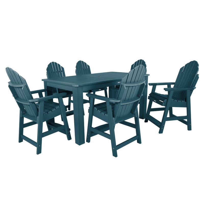 Hamilton 7-Piece Outdoor Dining Set - 42" x 72" Table, Counter-height - Nantucket Blue
