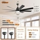 preview thumbnail 18 of 60, 48in/52in/66in/72in/84in Industrial Matte Black Large Windmill Ceiling Fan with Light and Remote