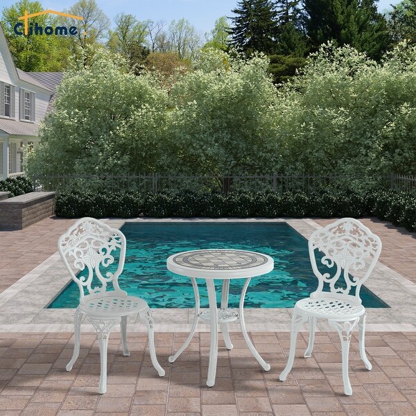 Clihome 3-Piece Cast Aluminum Outdoor Patio Rust-Resistant