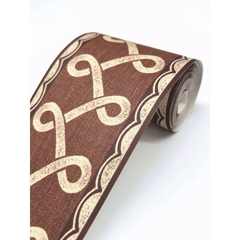 Chesapeake Scalloped Ribbon Red Trim Wall Border