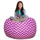 preview thumbnail 43 of 192, Kids' Stuffed Animal Storage Bean Bag Chair Cover or Toy Organizer 48 Inches Extra Large - Pattern Chevron Purple and White