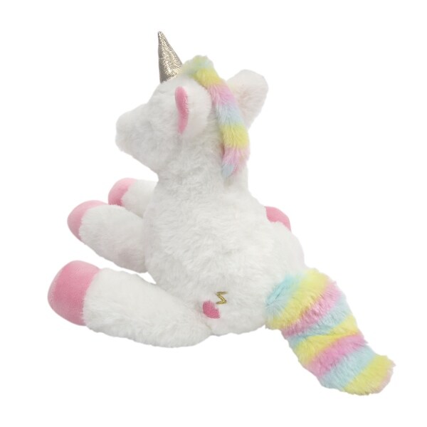 pink and white stuffed dog
