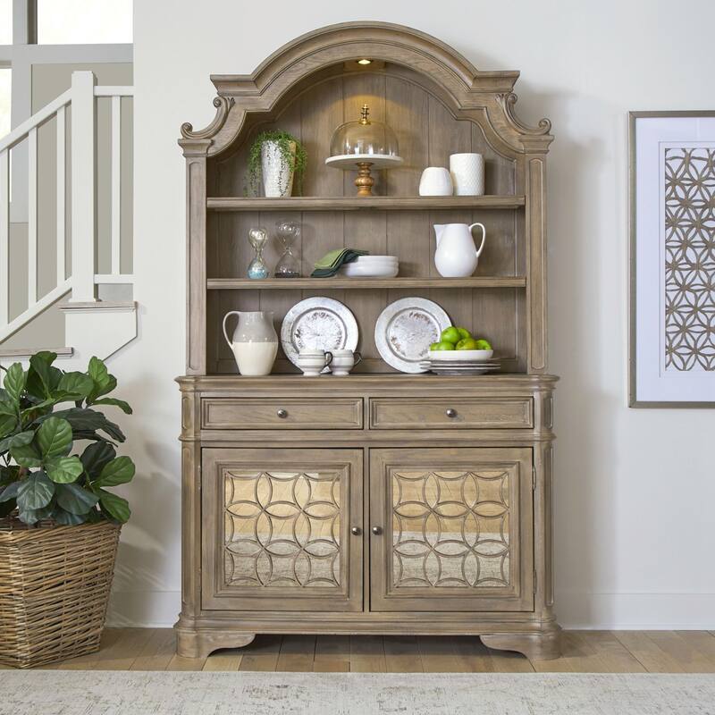 Magnolia Manor Hutch & Buffet - Weathered Bisque