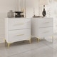 preview thumbnail 18 of 24, CraftPorch 3 Piece Bedroom Nightstands Set Velvet Upholstered Bed
