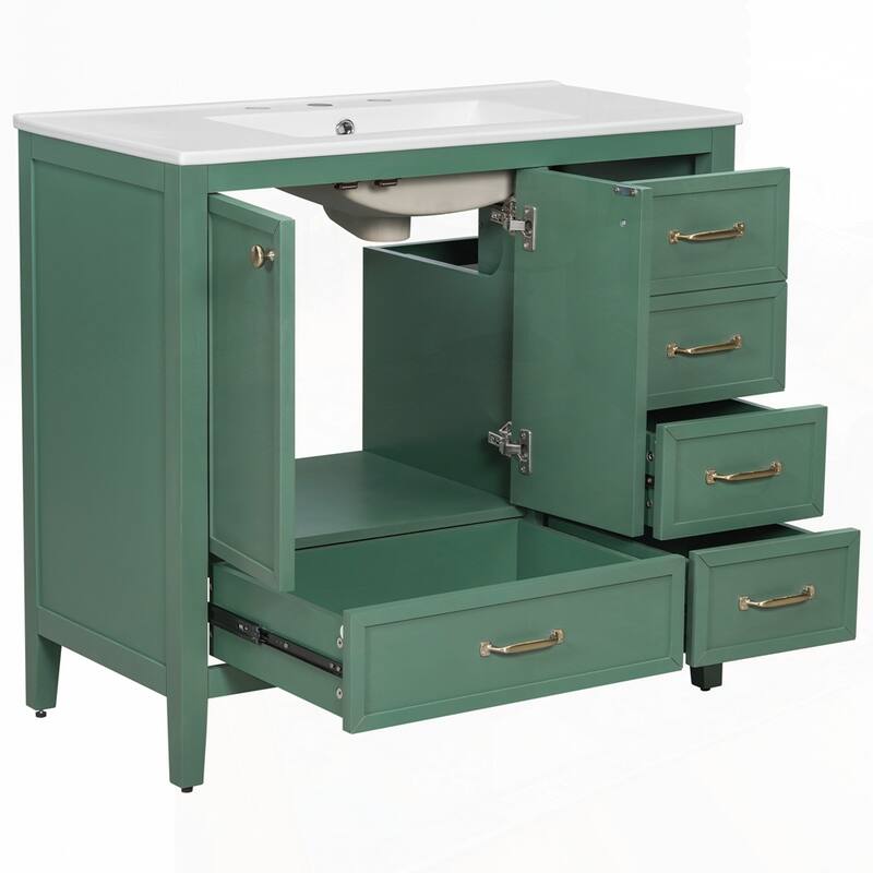 Bathroom Vanity with Sink and Bathroom Cabinet with Soft-Closing Door