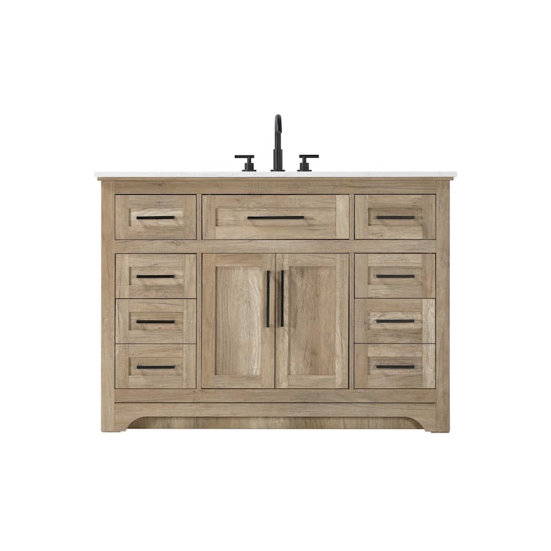Nathaniel Single Bathroom Vanity (48-60 inch) - Natural oak - 48"