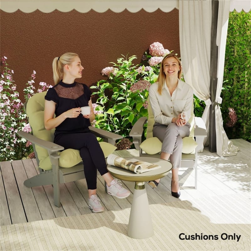 Adirondack Chair Cushion Set with Thick Padding UV Resistant Polyester Outdoor Seat and Back Cushions